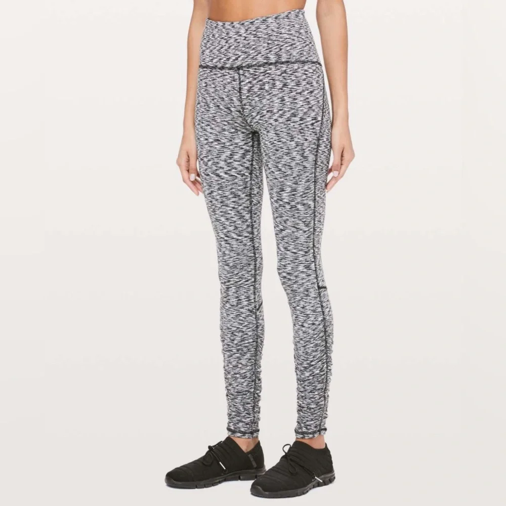 LULULEMON Ready To Rulu Tight 28” Spaced Out Space Dye Black White Size 6